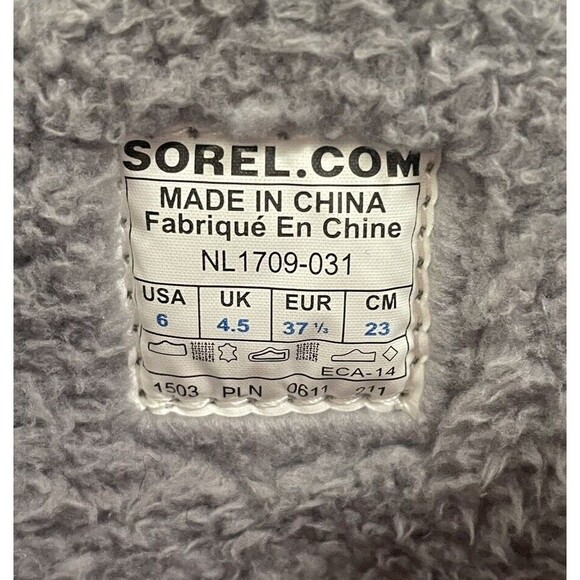 SOREL Boots Norquay Womens US 6 Gray Wool Leather Fleece Winter Lined Side Zip - Picture 11 of 11